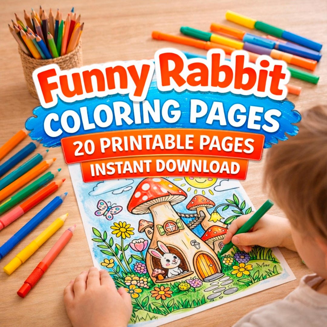Silly Rabbit Coloring Pages Funny Rabbit Coloring Pages for Kids, 20 Printable Bunny Sheets ...