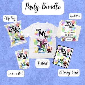 Inside Out Birthday Party Bundle: Editable Templates, Digital Files