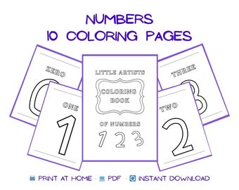 Páginas para colorir com os números de 0 a 9: Livro de números para imprimir para crianças (Download em PDF, tamanho A4)