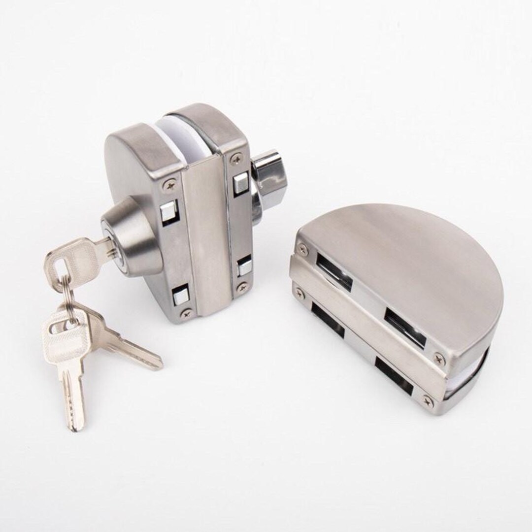 Clamp Key Lock Double Sliding Glass Door Lock W/ Keys, Stainless Steel Clamp Lock for ...