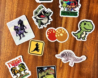 Dinosaur Waterproof Sticker Pack: T-Rex, Triceratops, Dino Decals 10- pack