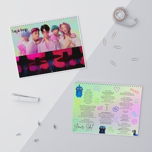 2026 Kpop Demon Hunter Saja Jungen Kalender | Gedruckter Wandkalender | Fantasy Anime K-Pop Kunst | Einzigartiges Geschenk für K-pop Fans