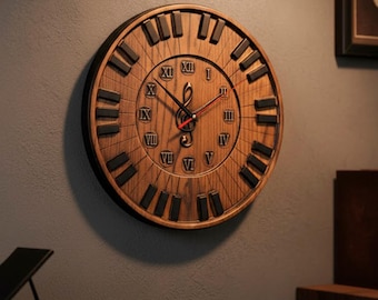 Piano Wall Clock Wooden, Music Room Decor, Unique Musician Gift, Decorative Wall Art
