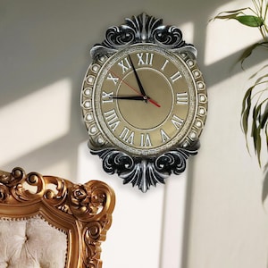 Vintage Roman Numeral Wall Clock: Ornate Home Decor (11x15.35 inches)