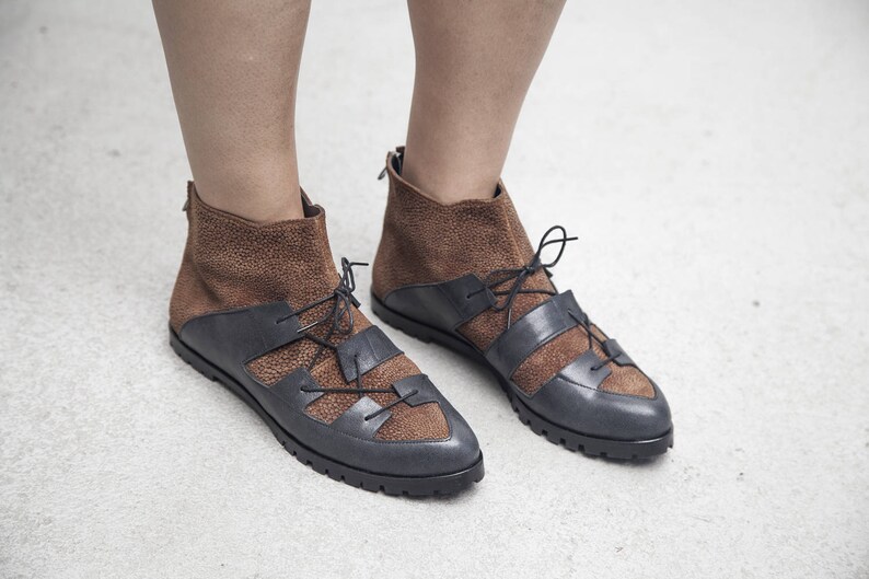 Maestory Collection Ginger Brown SHARKIE FREE SHIPPING Handmade Leather Women Boot
