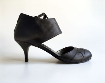 IDYL - Black - FREE SHIPPING Handmade Leather Shoes with Summer Sale Price
