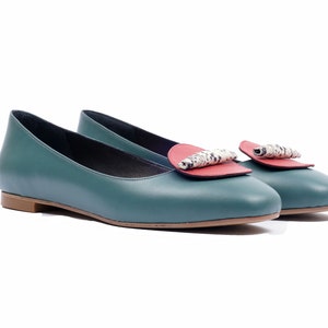 Petrole Ballettschuhe, Flachschuhe, Neue Saison, Babette, Lederschuhe, Einzigartige Schuhe, Designerschuhe, Handarbeit, Custom Colours, Damenschuhe