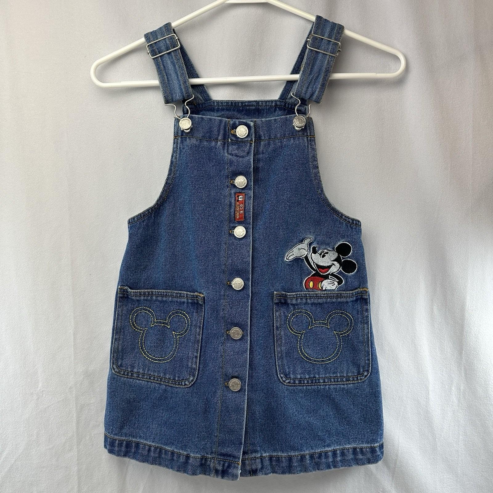 Vintage Mickey & Co Baby Mickey Mouse Embroidered Denim Jumper Dress Size  7/8 - Etsy