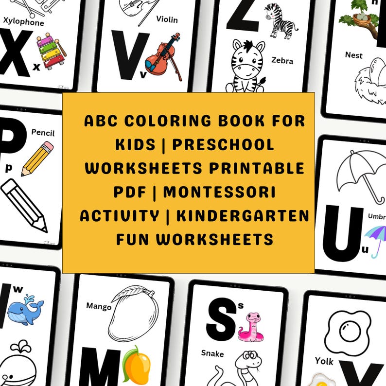 ABC Coloring Book for Kids | Printable Alphabet (PDF) - Etsy