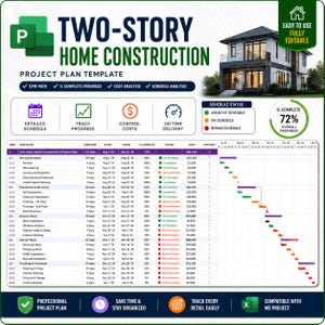 Ms project Template | Construction Schedule Service | Milestone Report Microsoft Projects | Gantt Chart & Critical Path