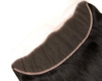 13x6 HD Straight Virgin Hair Frontal – Transparent Lace, Pre-Plucked