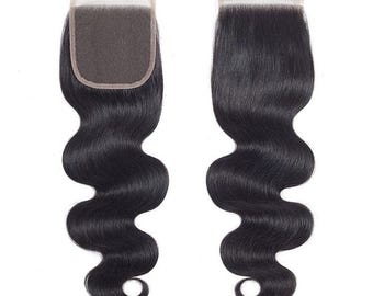 Luxe HD 5x5 Body Wave Closure – Pre-Plucked, Human Hair, Transparent Lace, Soft Wave Pattern, Wig & Sew-In Ready
