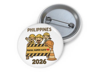 Philippines Travel Convention 2026 Souvenir, Construction Volunteer Pin Button, Filipino Gift