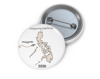 Philippines Travel Convention 2026 Souvenir Badge, Maligayang Pagdating Welcome Map Pin Button, Filipino Gift