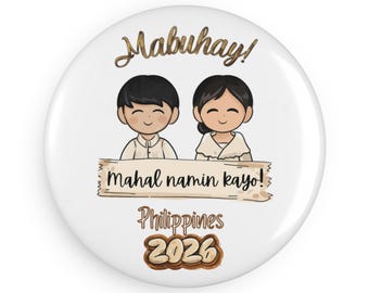 Philippines 2026 Travel Convention Magnet, Filipino Gift, Traditional Barong Design