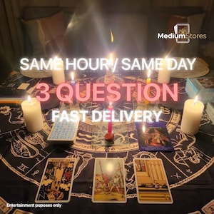 SAME HOUR 3 Question Tarot Reading, Fast Delivery , Very detailed Intuitive Insight Reading, Medium Psychic Reading, Tarot Reading