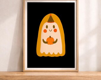 Lil Boo Ghost Nursery Print: Pastel Halloween Decor (Digital Download