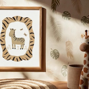 Zebra Nursery Print: Safari Animal Wall Art (Digital Download)