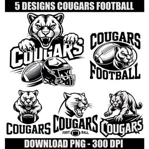 Cougars png, Cougar png, Cougar football PNG, Cougar football png, Cougar png, Cougar heart logo png, Football mascot png