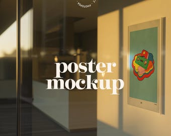 Minimalist Poster Frame Mockup: Modern Wall Art Display (Photoshop Digital Download)