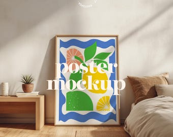Bedroom Wall Art Mockup: Minimalist Poster Frame PSD (Digital Download)