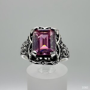 Reorder* Handmade Jewelry Pink Vintage Sapphire Ring 925 Silver Size 8 Resizeable