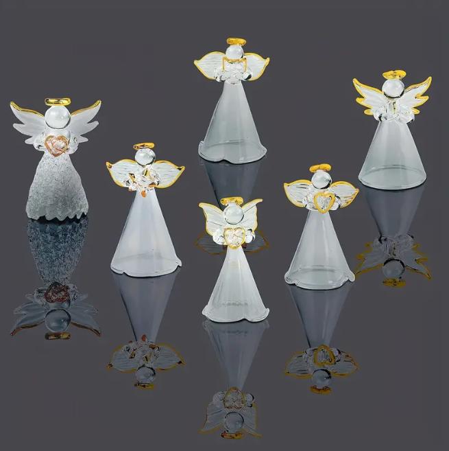 6pcs Engel Ornamente Beten Hände Gold Glas