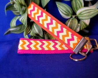 Chevron print Wristlet/Key Fob