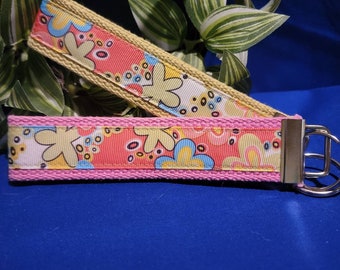 Flower Power Ribbon Wristlet/Key Fob