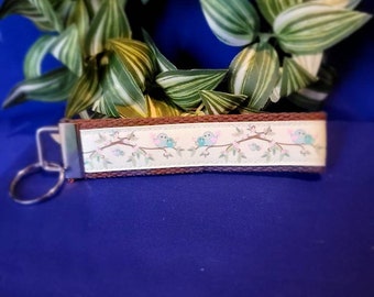 Blue Birds Wristlet/Key Fob