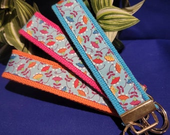 Funky Floral Wristlet/Key Fob