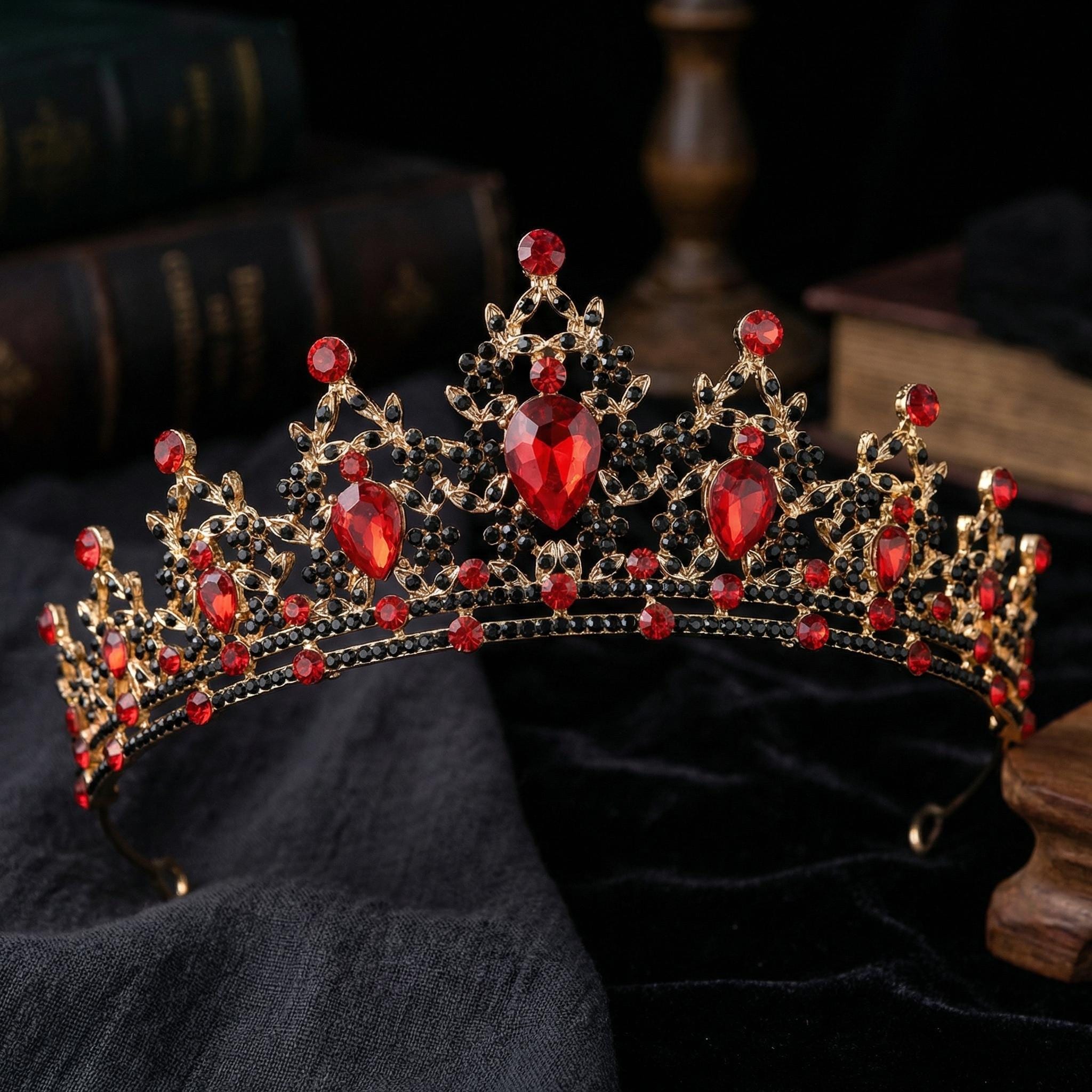Gold Tiara With Red Gems - Etsy display picture 3