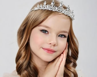 Tiara para florista, Tiara de prata para crianças, Coroa para menina, Tiara de princesa para crianças, Tiara para criança, Tiara para aniversariante, Coroa de strass