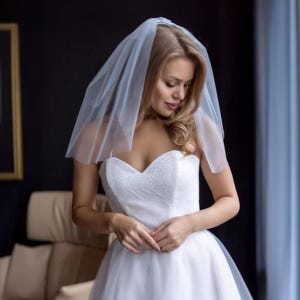 Bachelorette Veil, Bridal Veil With Comb, Ivory Wedding Veil, Short Wedding Veil, Blush Bridal Veil, Simple Bridal Veil,Classic Wedding Veil