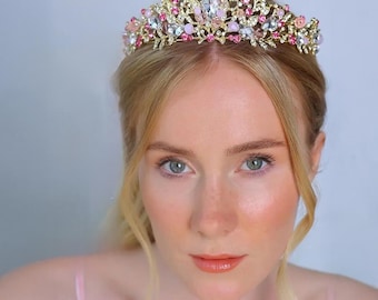 Adereço de cabeça para noiva, faixa de cabeça para casamento, tiara para noiva, coroa de rainha, acessório elegante para noiva, tiara de noiva com strass, coroa de rainha para casamento para noiva
