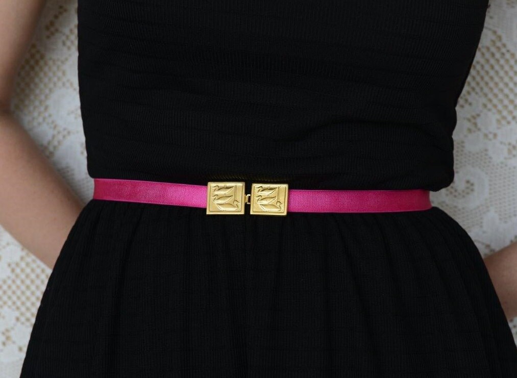 thin pink waist belt