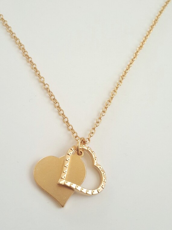 Valentine's Gift Gold Heart Necklace Dainty Necklace Etsy