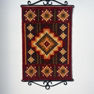 Vintage Finnish Wall Tapestry - Handwoven wool, 1970&#39;s Nordic Rya Wall art