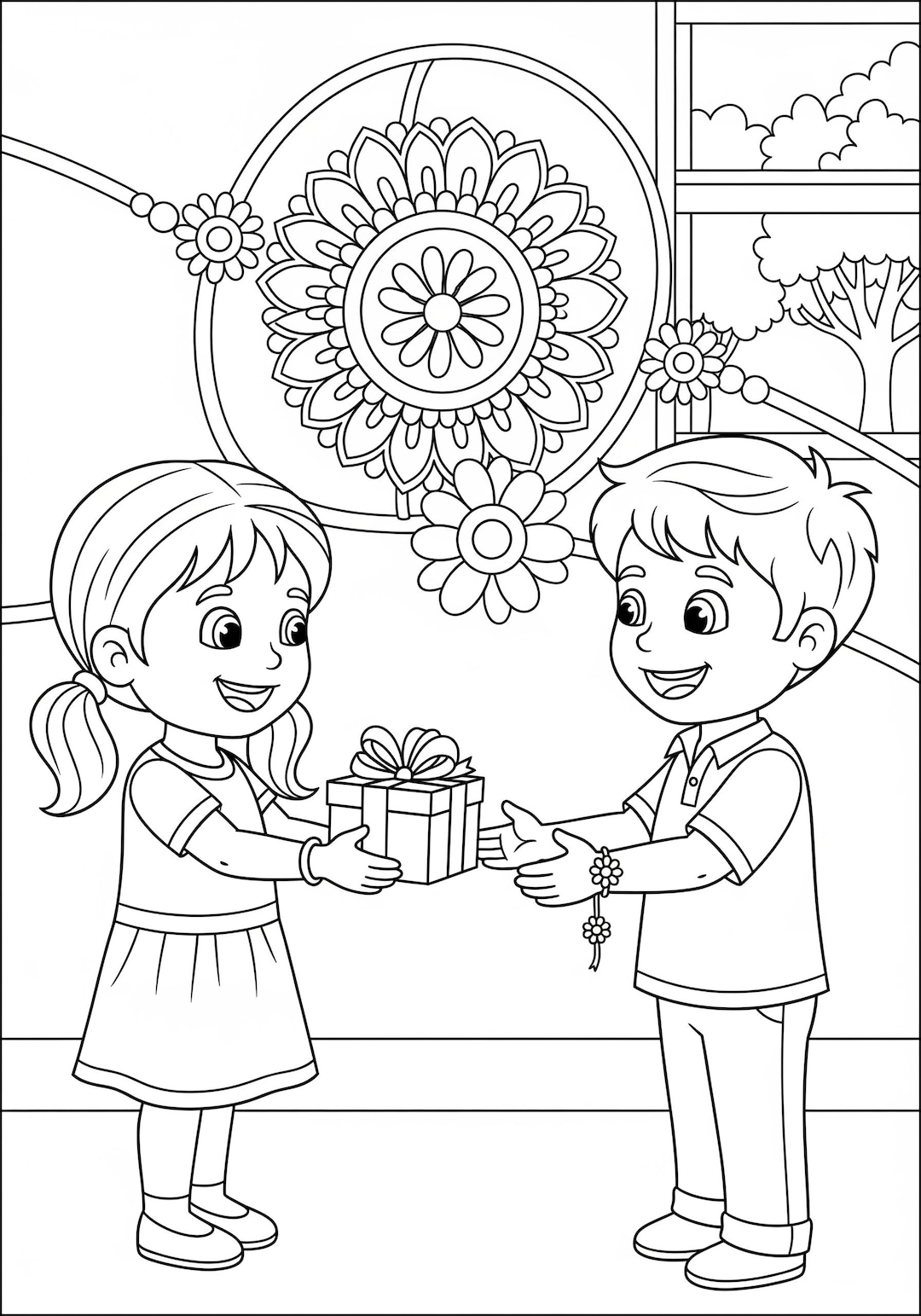 Raksha Bandhan 3 Coloring Page for Kids - Etsy