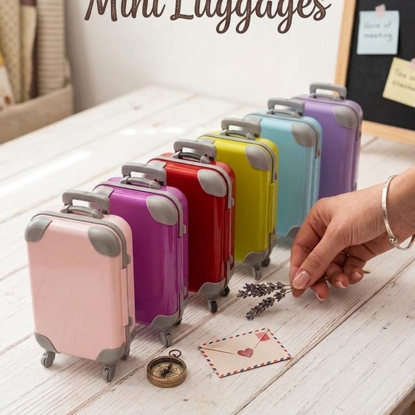 Mini valigia, bagaglio in plastica ABS, scatola portaoggetti per casa delle bambole, scala 1:12