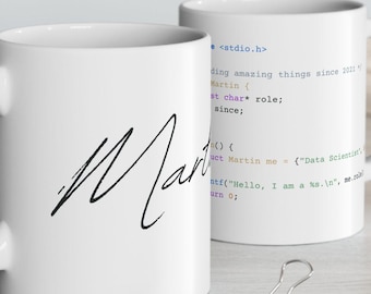 Personalized C Developer Mug | C Code Snippet Coffee Cup