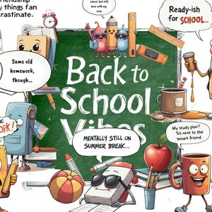 Back to School PNG Bundle – Transparent Background – Funny Sublimation Designs for Mugs, Shirts & More – Digital Download