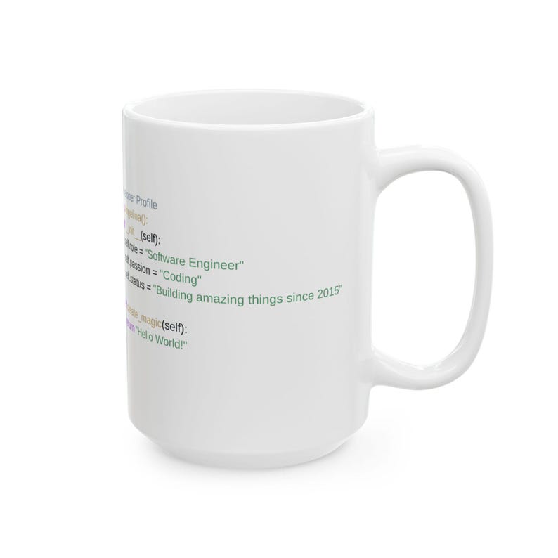 パーソナライズされたPythonコードマグカップ | ソフトウェアエンジニアへのギフト 画像 10