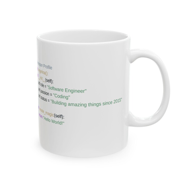 パーソナライズされたPythonコードマグカップ | ソフトウェアエンジニアへのギフト 画像 9