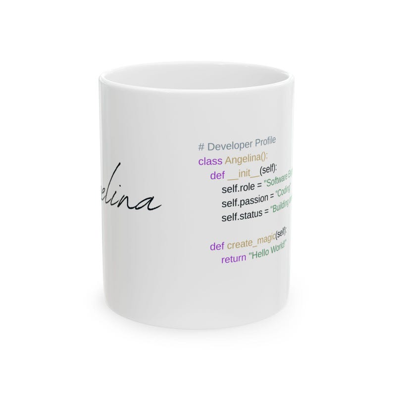 パーソナライズされたPythonコードマグカップ | ソフトウェアエンジニアへのギフト 画像 7
