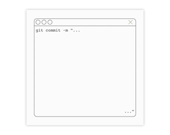 Git Commit Sticky Notes | Minimalist Terminal Window, Programmer Stationery