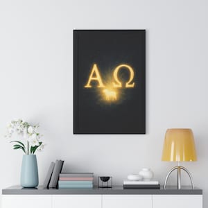 Alpha and Omega Abstract Christian Poster Revelation Spiritual Typography Art