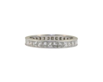 Platinum Princess Cut Diamond Eternity Band