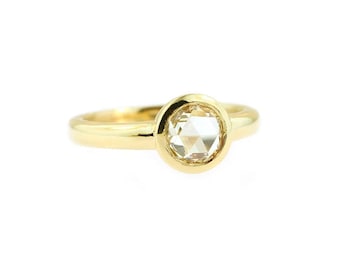 Rose Cut Diamond in 18k Yellow Gold Ring