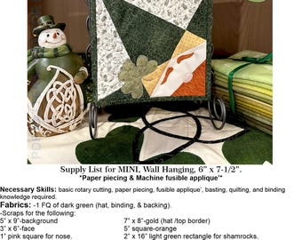 Lucky, mini quilt PDF pattern